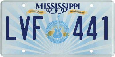 MS license plate LVF441
