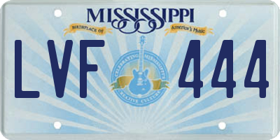 MS license plate LVF444