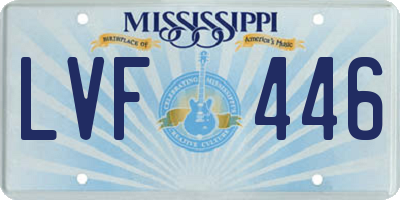 MS license plate LVF446