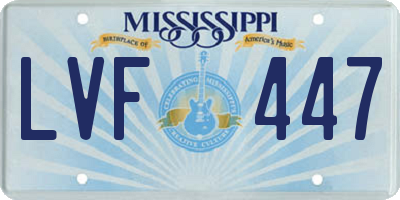 MS license plate LVF447