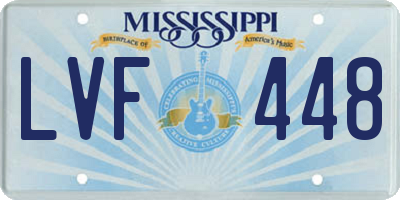 MS license plate LVF448