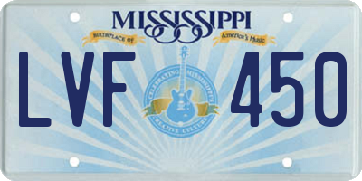 MS license plate LVF450