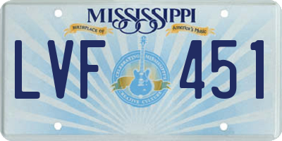 MS license plate LVF451