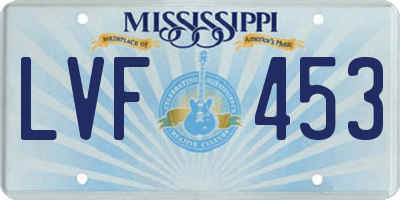 MS license plate LVF453