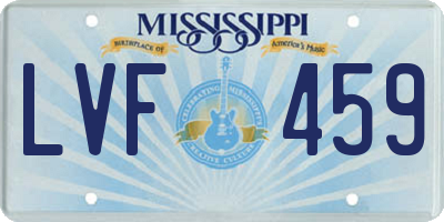 MS license plate LVF459
