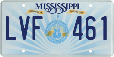 MS license plate LVF461