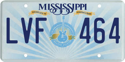 MS license plate LVF464