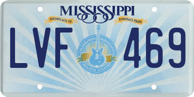 MS license plate LVF469