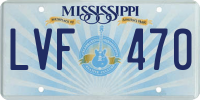 MS license plate LVF470