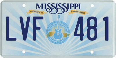 MS license plate LVF481