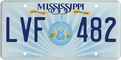 MS license plate LVF482