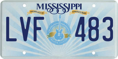 MS license plate LVF483