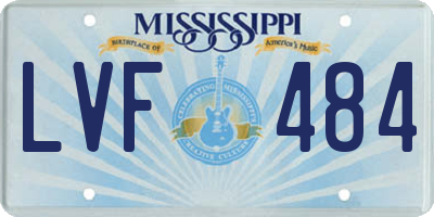 MS license plate LVF484
