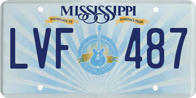 MS license plate LVF487