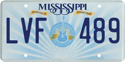 MS license plate LVF489
