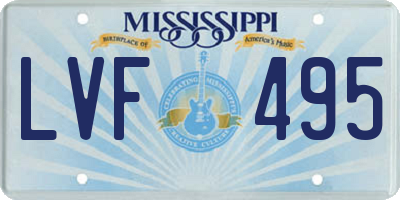 MS license plate LVF495