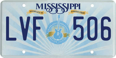 MS license plate LVF506