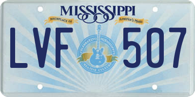 MS license plate LVF507