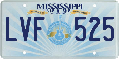 MS license plate LVF525
