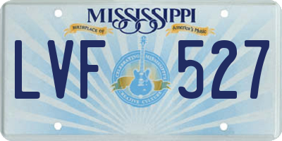 MS license plate LVF527