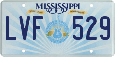 MS license plate LVF529