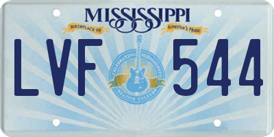 MS license plate LVF544