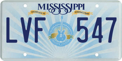 MS license plate LVF547