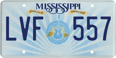 MS license plate LVF557