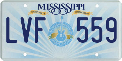 MS license plate LVF559