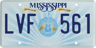 MS license plate LVF561