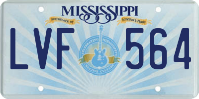 MS license plate LVF564