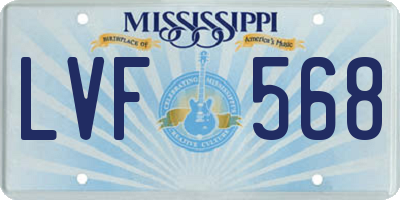 MS license plate LVF568