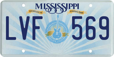 MS license plate LVF569