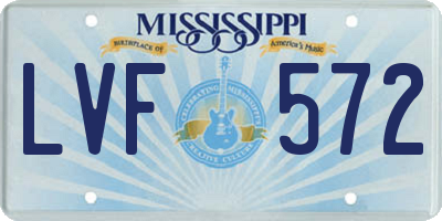 MS license plate LVF572