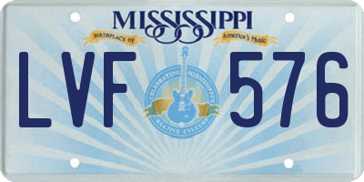MS license plate LVF576