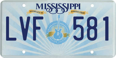 MS license plate LVF581