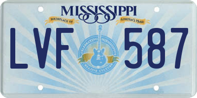 MS license plate LVF587