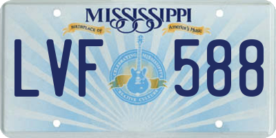 MS license plate LVF588