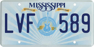 MS license plate LVF589