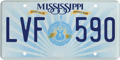 MS license plate LVF590