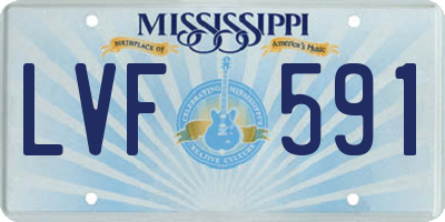 MS license plate LVF591