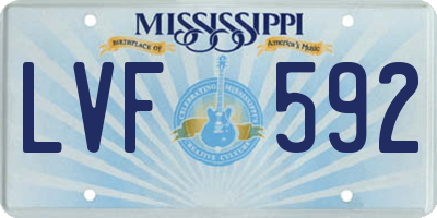 MS license plate LVF592