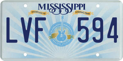 MS license plate LVF594