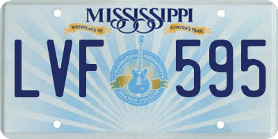 MS license plate LVF595