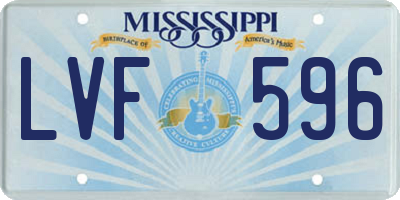 MS license plate LVF596