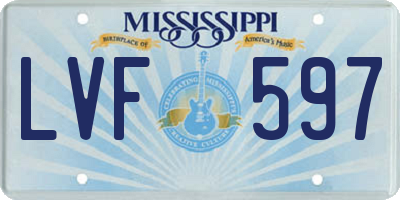 MS license plate LVF597