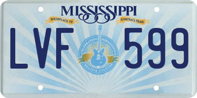 MS license plate LVF599