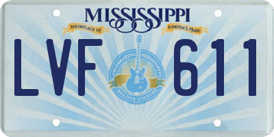 MS license plate LVF611