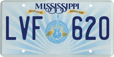 MS license plate LVF620