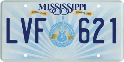 MS license plate LVF621